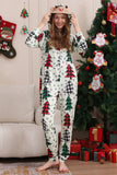 Family Christmas Pajamas Parent-child Clothes Cute Christmas Tree Hooded Jumpsuit Christmas Family Set