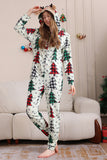 Family Christmas Pajamas Parent-child Clothes Cute Christmas Tree Hooded Jumpsuit Christmas Family Set