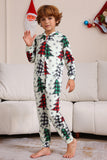 Family Christmas Pajamas Parent-child Clothes Cute Christmas Tree Hooded Jumpsuit Christmas Family Set