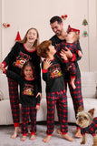 Black Red Family Matching Pajamas Adult Kids Baby Tops and Plaid Pants Christmas Pajamas Set