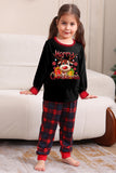 Black Red Family Matching Pajamas Adult Kids Baby Tops and Plaid Pants Christmas Pajamas Set