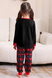 Black Red Family Matching Pajamas Adult Kids Baby Tops and Plaid Pants Christmas Pajamas Set