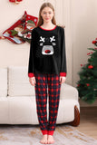 Black Red Family Matching Pajamas Adult Kids Baby Tops and Plaid Pants Christmas Pajamas Set