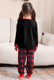 Black Red Family Matching Pajamas Adult Kids Baby Tops and Plaid Pants Christmas Pajamas Set