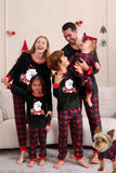 Black Red Family Matching Pajamas Adult Kids Baby Tops and Plaid Pants Christmas Pajamas Set