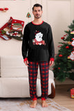 Black Red Family Matching Pajamas Adult Kids Baby Tops and Plaid Pants Christmas Pajamas Set