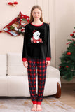 Black Red Family Matching Pajamas Adult Kids Baby Tops and Plaid Pants Christmas Pajamas Set