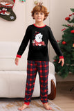 Black Red Family Matching Pajamas Adult Kids Baby Tops and Plaid Pants Christmas Pajamas Set