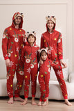 Matching Onesie for Women Men Family Hooded Red Pajamas One Piece Christmas Pajamas Set