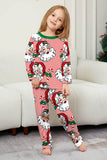 Red Striped Long Sleeve Printed Christmas Pajamas Set