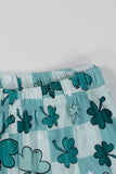 Light Blue Printed Short Sleeve Matching Family Pajamas