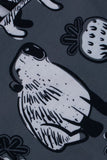 Dark Grey Animal Printed Short Sleeve Matching Family Pajamas