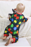 Navy Light Bulb Printed Long Sleeves Matching Family Pajamas