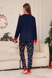 Navy Merry Christmas Print Family Matching Pajamas Set