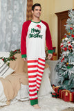 Red and White Stripes Long Sleeve Christmas Family Matching Pajamas Set