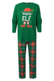 Dark Green Round Neck Christmas Plaid Family Matching Pajamas Set