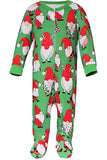 Green Printed Long Sleeve Matching Family Pajamas
