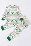 White Christmas Tree Printed Matching Family Pajamas