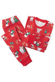 Long Sleeve Red Christmas Printed Matching Family Pajamas