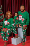 Dark Green Santa Claus Printed Christmas Family Matching Pajamas