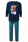 Dark Blue Christmas Printed Christmas Family Matching Pajamas