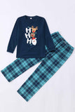 Dark Blue Christmas Printed Christmas Family Matching Pajamas