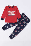 Red Printed Long Sleeve Christmas Family Pajamas Sets
