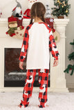 Red Long Sleeves Round Neck Plaid Printed Family Pajama Sets