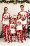 Red Long Sleeves Round Neck Plaid Printed Family Pajama Sets