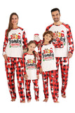 Red Long Sleeves Round Neck Plaid Printed Family Pajama Sets