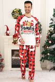 Red Long Sleeves Round Neck Plaid Printed Family Pajama Sets