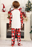 Red Long Sleeves Round Neck Plaid Printed Family Pajama Sets
