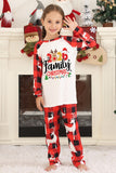 Red Long Sleeves Round Neck Plaid Printed Family Pajama Sets