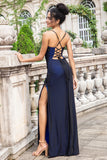 Sheath Spaghetti Straps Black Red Maxi Dress