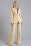 Navy Shawl Lapel 2 Piece Single Breasted Women's Work Suits