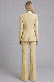 Navy Shawl Lapel 2 Piece Single Breasted Women's Work Suits