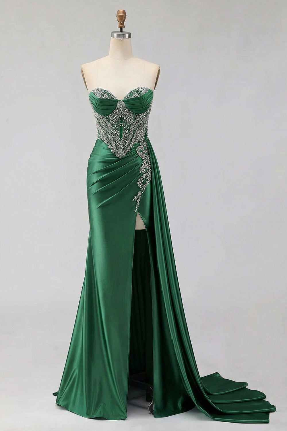 Zapaka Women Mint Green Sweetheart Long Plus Size Prom Dress with Slit Mermaid Beaded Streamer Satin Corset Lace Up Back Party Dress with Rhinestones, Zapaka Women Mint Green Sweetheart Long Plus Size Prom Dress with Slit Mermaid Beaded Streamer Satin Corset Lace Up Back Party Dress with Rhinestones,