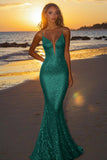 Sparkly Silver Backless Mermaid Long Formal Dress