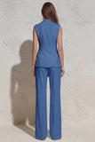 White Notched Lapel Ruched Slim Fit Long Women Suit