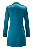 Champagne Peak Lapel Satin Midi Work Dress