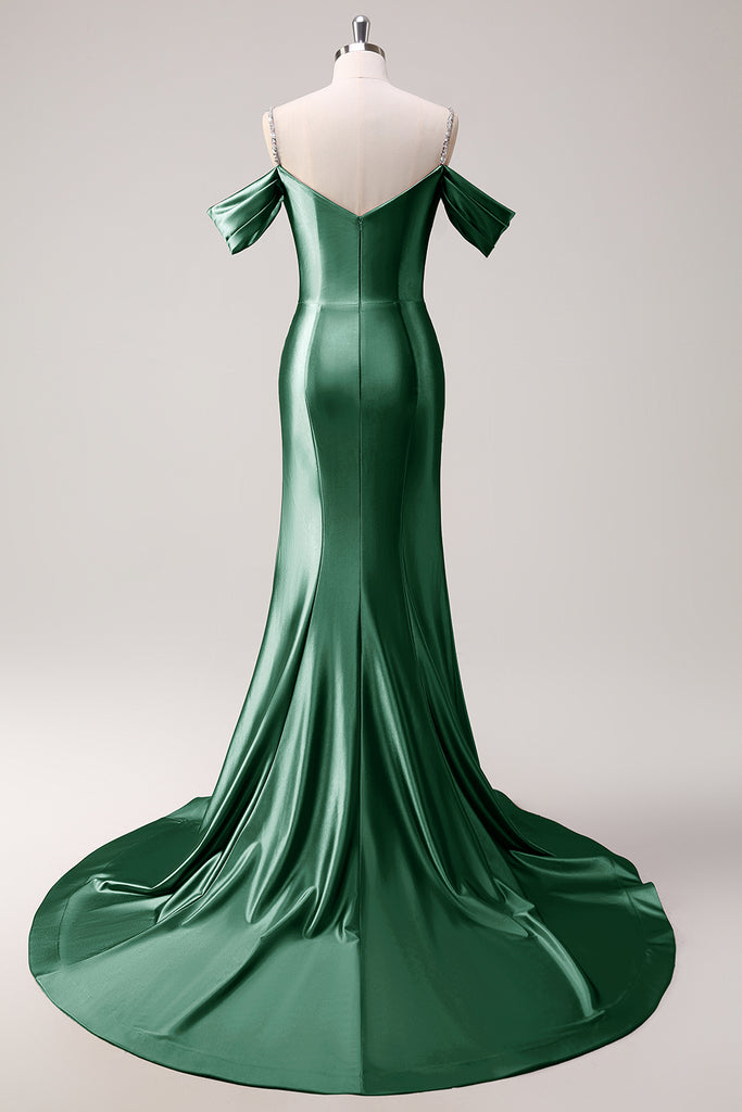 Dressystars Stunning Gold V-Neck Ruched Mermaid Long Prom Dress main image 0