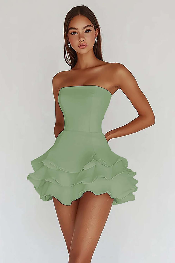 Elegant White One-shoulder Waist Satin Graduation Dress Homecoming Dress cc4630
