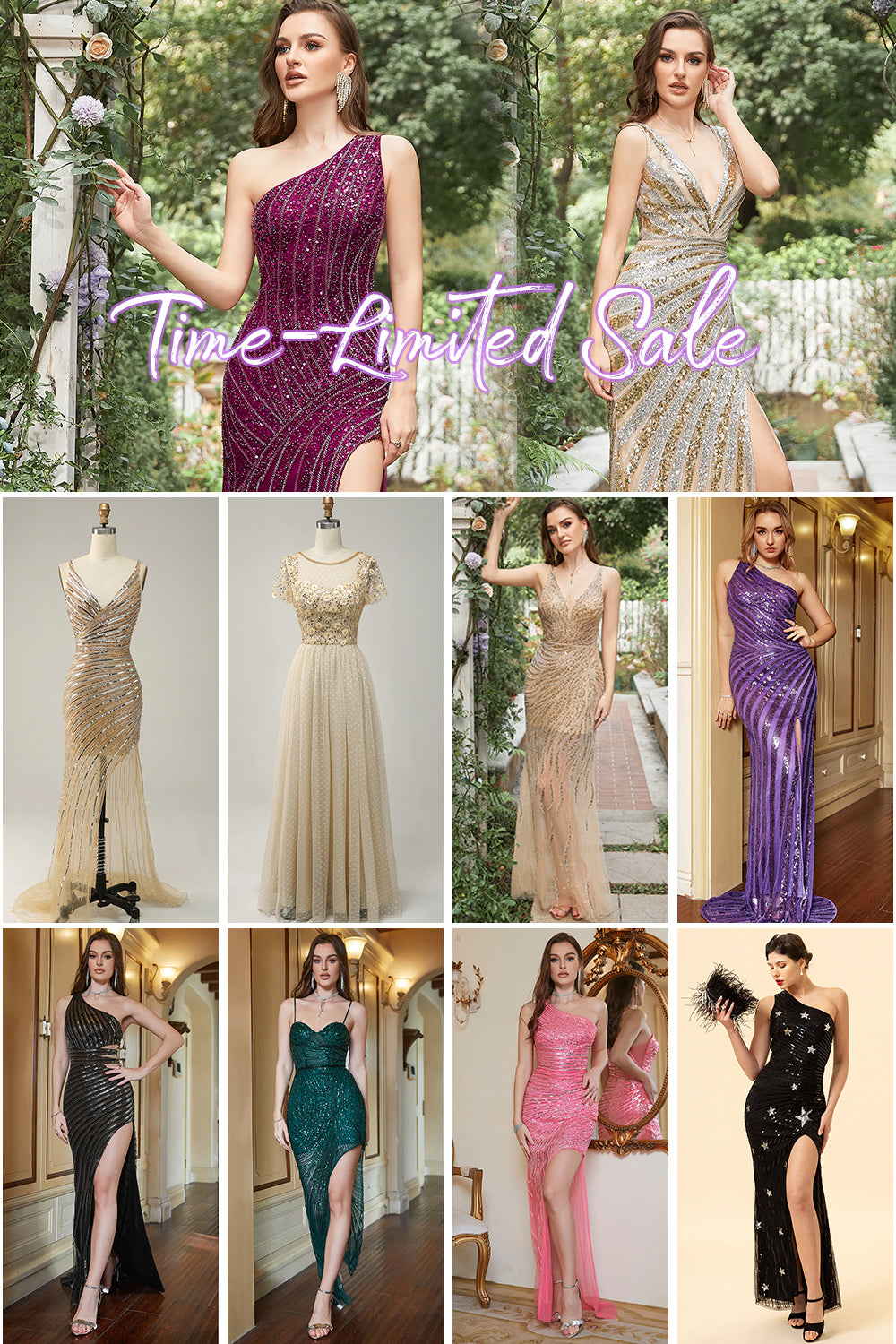 Time-Limited Sale For Beaded Prom Dress (1 pc - Random Style & Color)