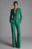 Blue Peak Lapel 2-piece One Button Women's Work Suits