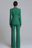 Blue Peak Lapel 2-piece One Button Women's Work Suits