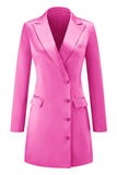 Champagne Peak Lapel Satin Midi Work Dress