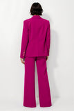 Burgundy 2 Piece Notched Lapel Women Suits with Sleeves