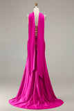 Champagne Two Piece Strapless Mermaid Beaded Convertible Long Prom Dress with a Neck Scarf