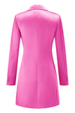 Champagne Peak Lapel Satin Midi Work Dress