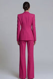 Blue Peak Lapel 2-piece One Button Women's Work Suits
